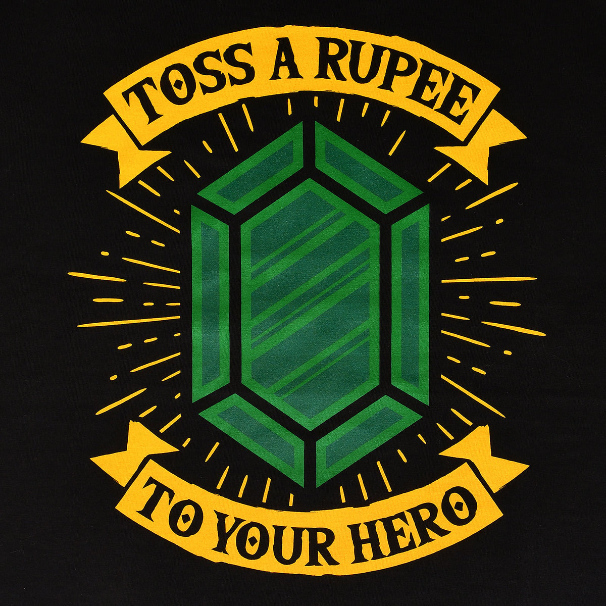 Image produit T-shirt Toss a Rupee to Your Hero pour les fans de Zelda noir