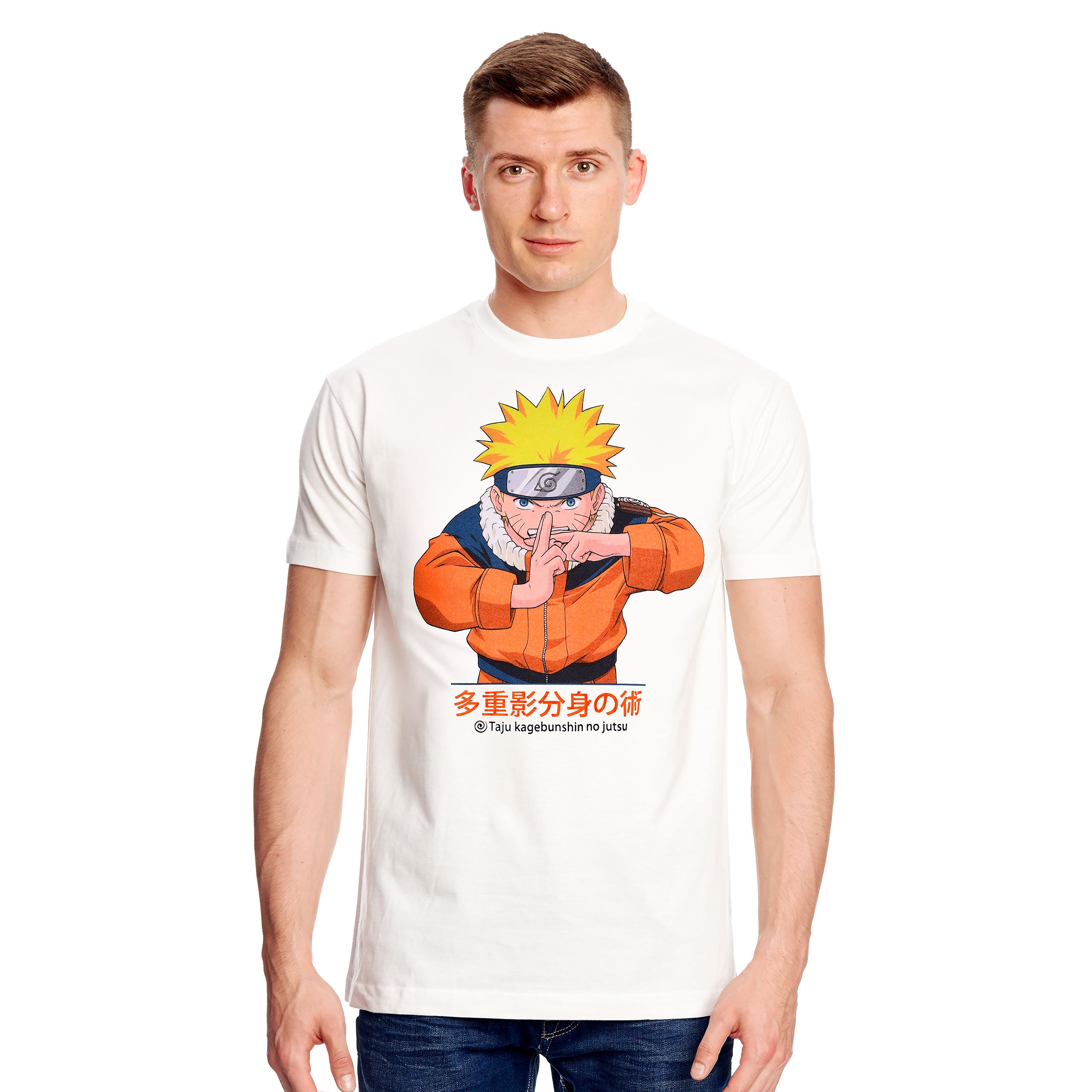Immagine del prodotto T-shirt bianca Naruto Uzumaki Kage Bunshin no Jutsu