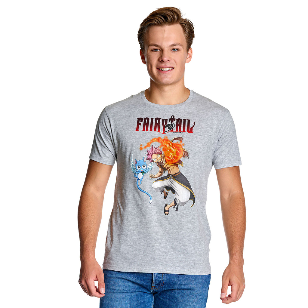 Produktbild Fairy Tail - Natsu und Happy T-Shirt grau