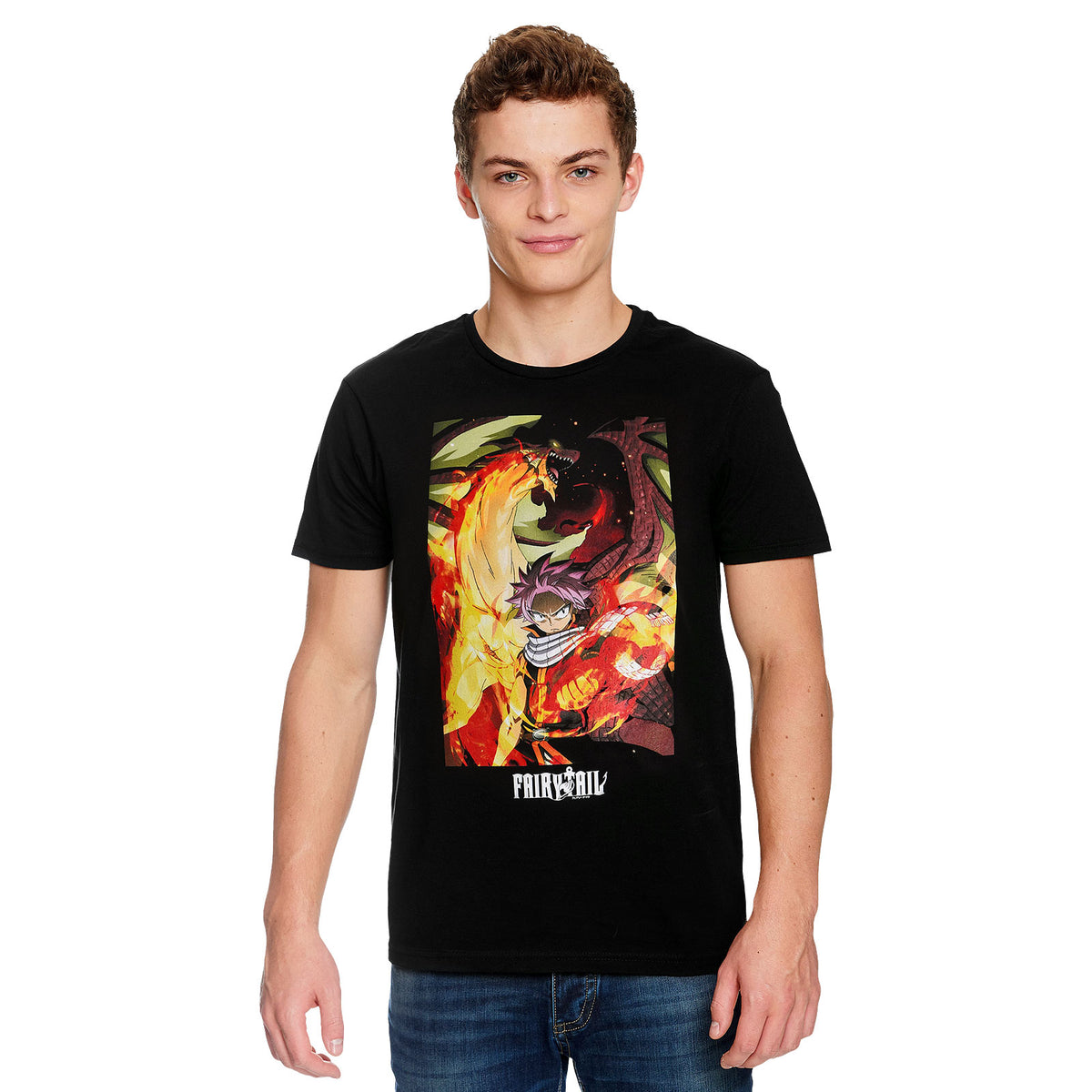Image produit Fairy Tail - Natsu avec Igneel T-shirt noir