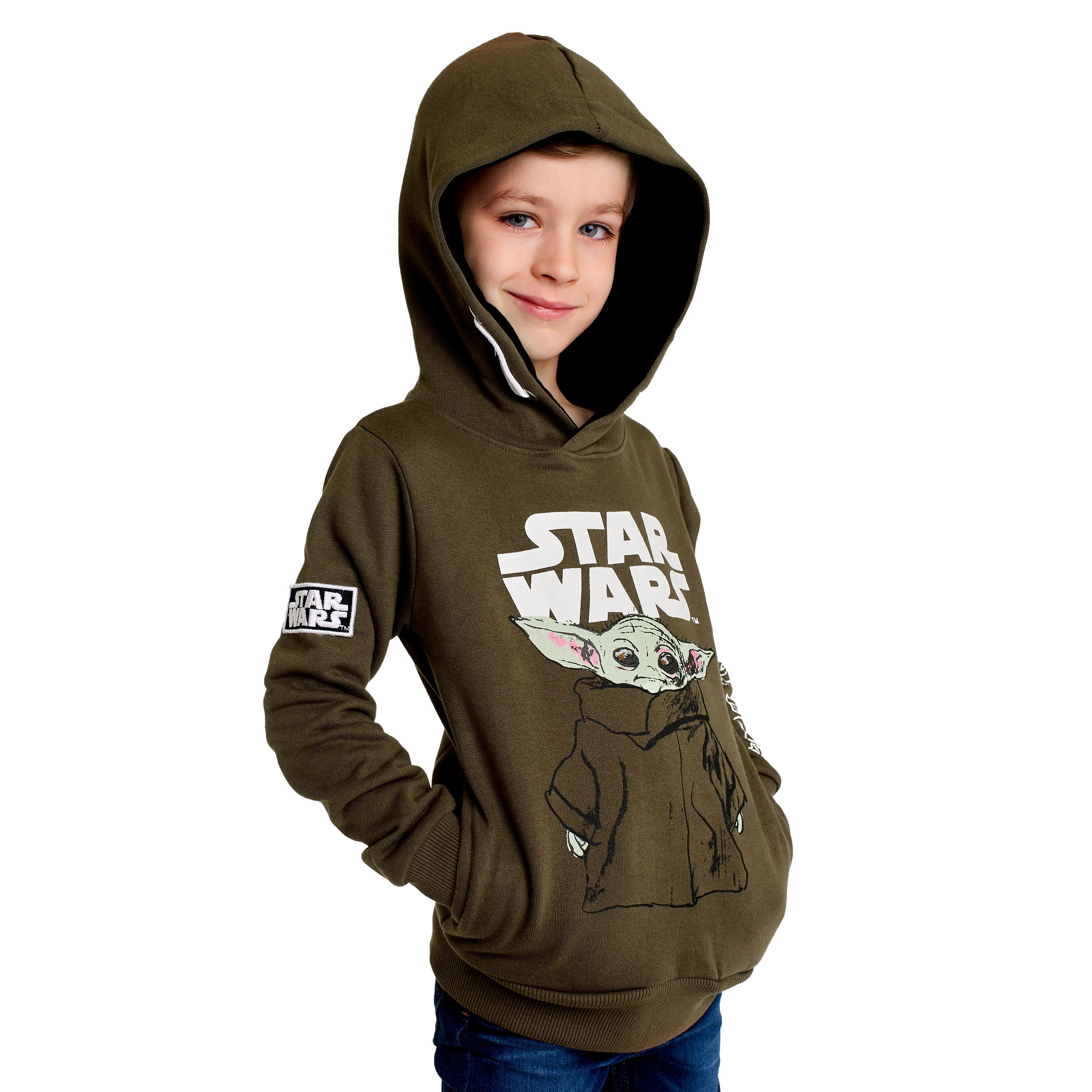 Immagine del prodotto Felpa con cappuccio per bambini Grogu verde - Star Wars The Mandalorian