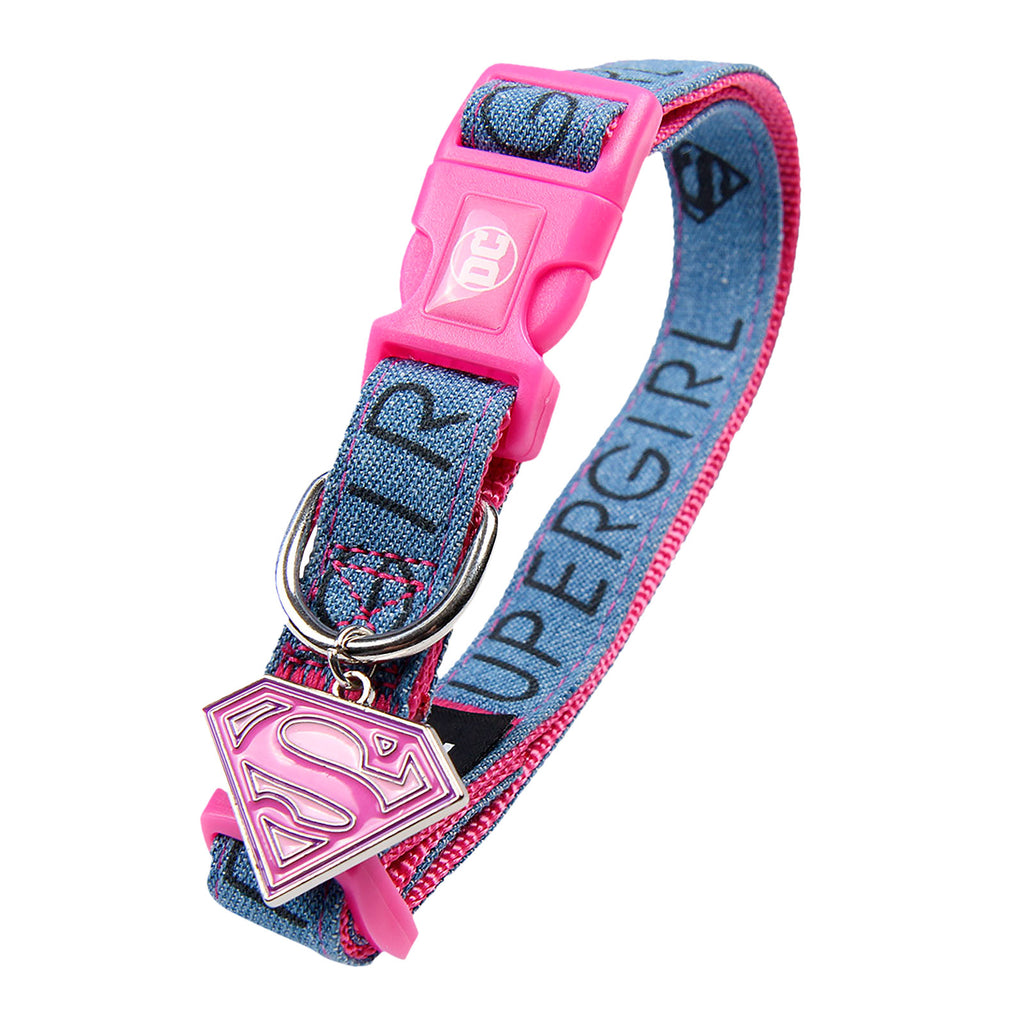 Image produit Collier Supergirl Click pour chiens rose-bleu