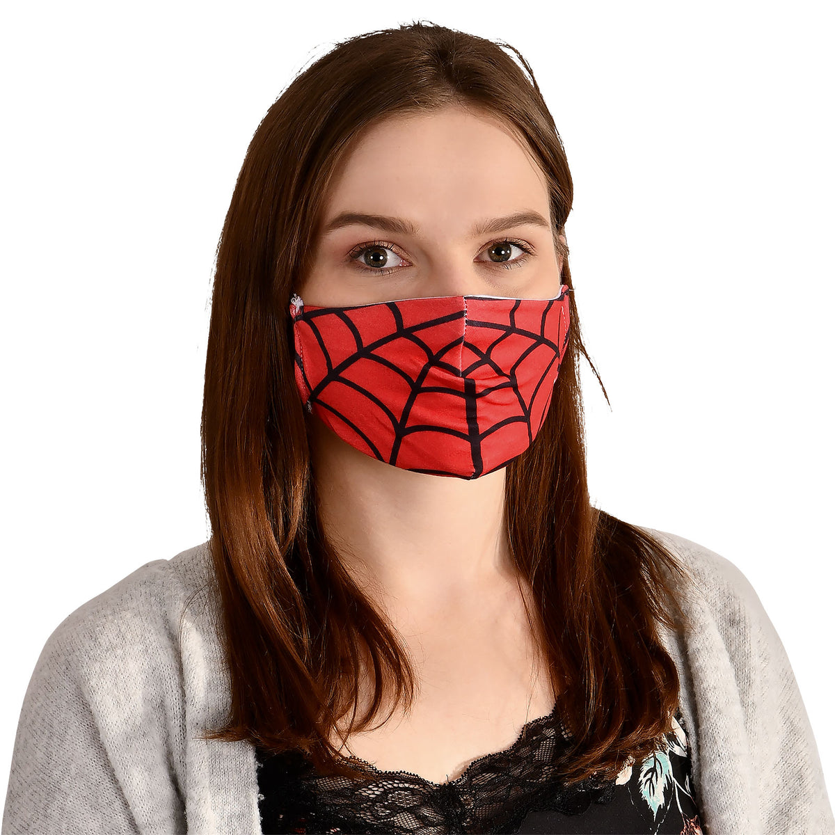 Immagine del prodotto Maschera per il viso a rete di ragno per fan di Spider-Man rosso