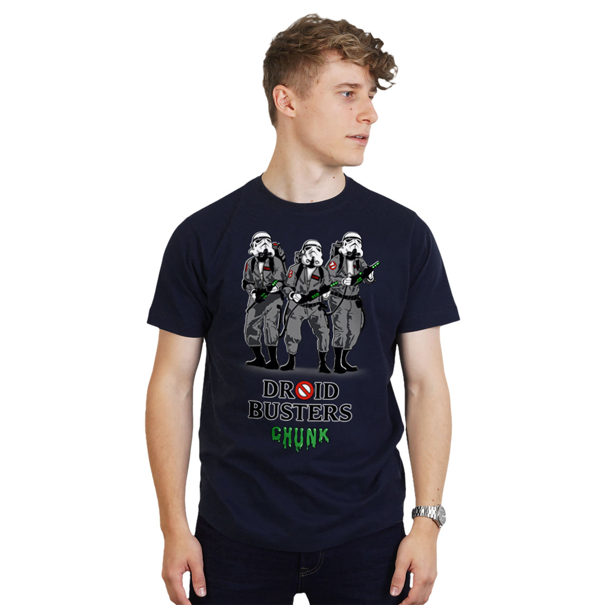 Immagine del prodotto Maglietta Droidbusters per fan di Star Wars blu