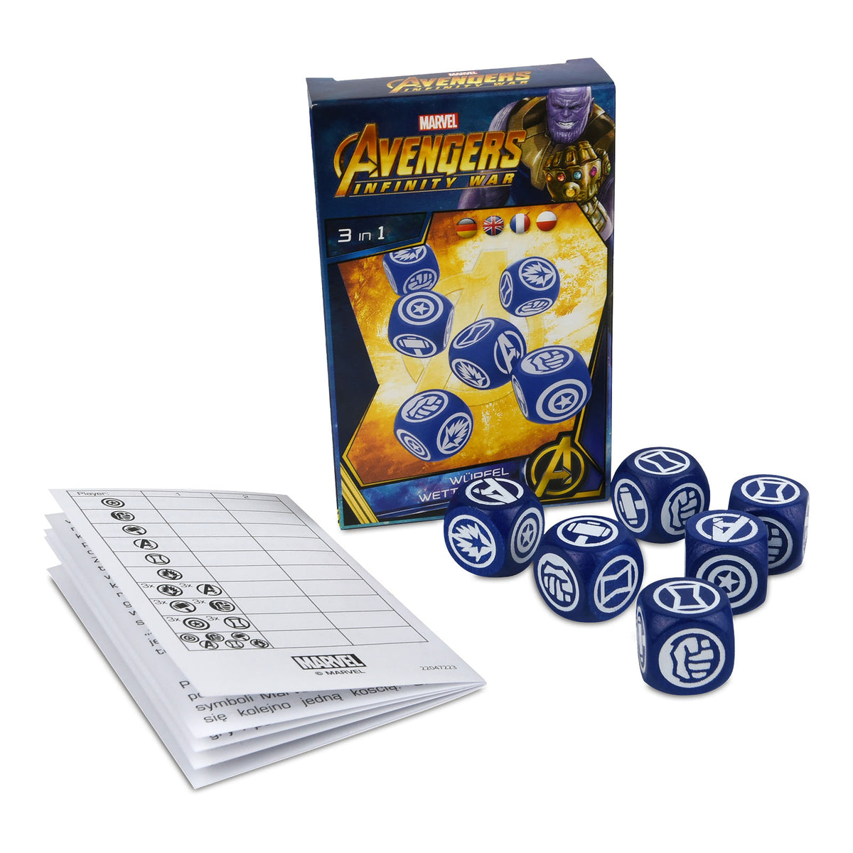 Produktbild Avengers - Infinity War Würfel-Set 6-teilig blau