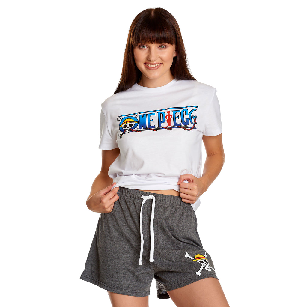 Image produit One Piece - Pyjama court Skull Logo de l'équipage du Chapeau de Paille