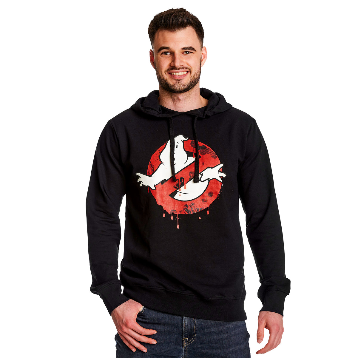 Image produit Ghostbusters - Sweat à capuche avec logo phosphorescent noir