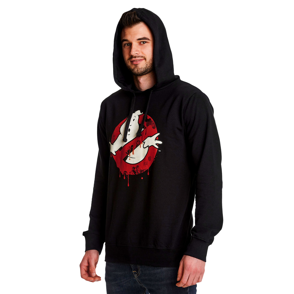 Image produit Ghostbusters - Sweat à capuche avec logo phosphorescent noir