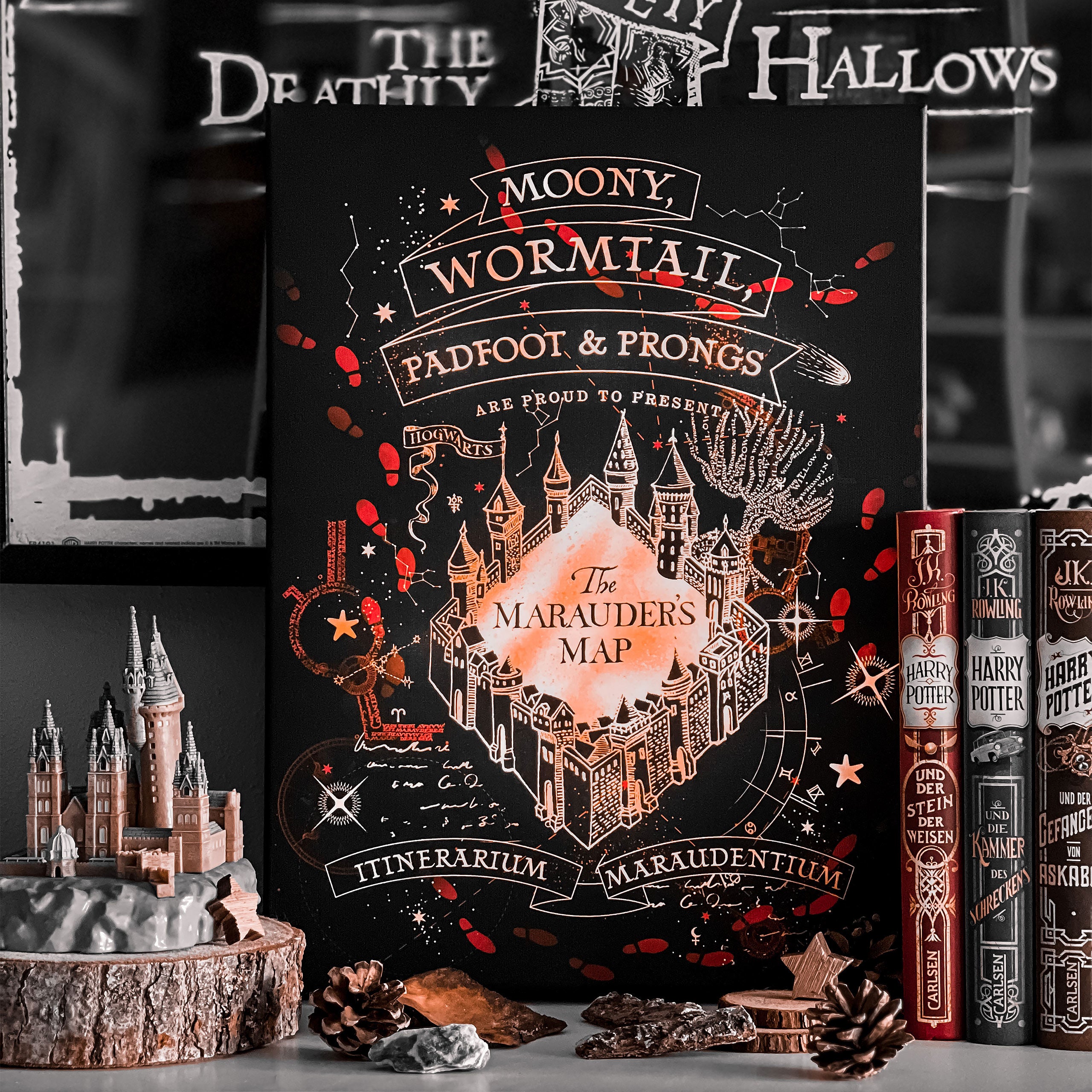 Immagine del prodotto Harry Potter - Quadro da muro della Mappa del Malandrino con luce