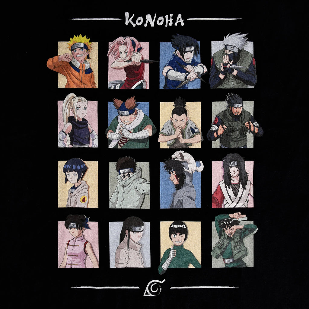 Immagine del prodotto Naruto - T-shirt nera con i personaggi di Konoha