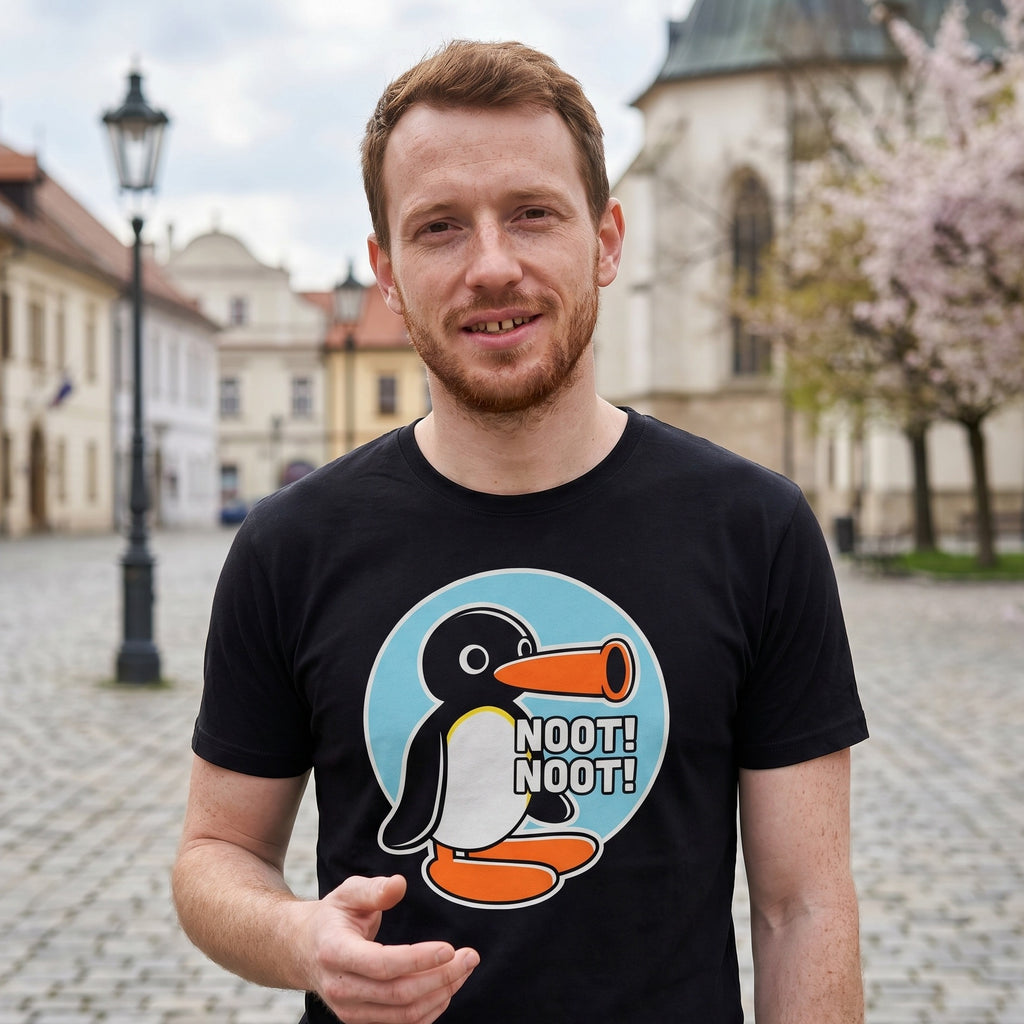 Immagine del prodotto Maglietta Noot Noot per fan di Pingu nera