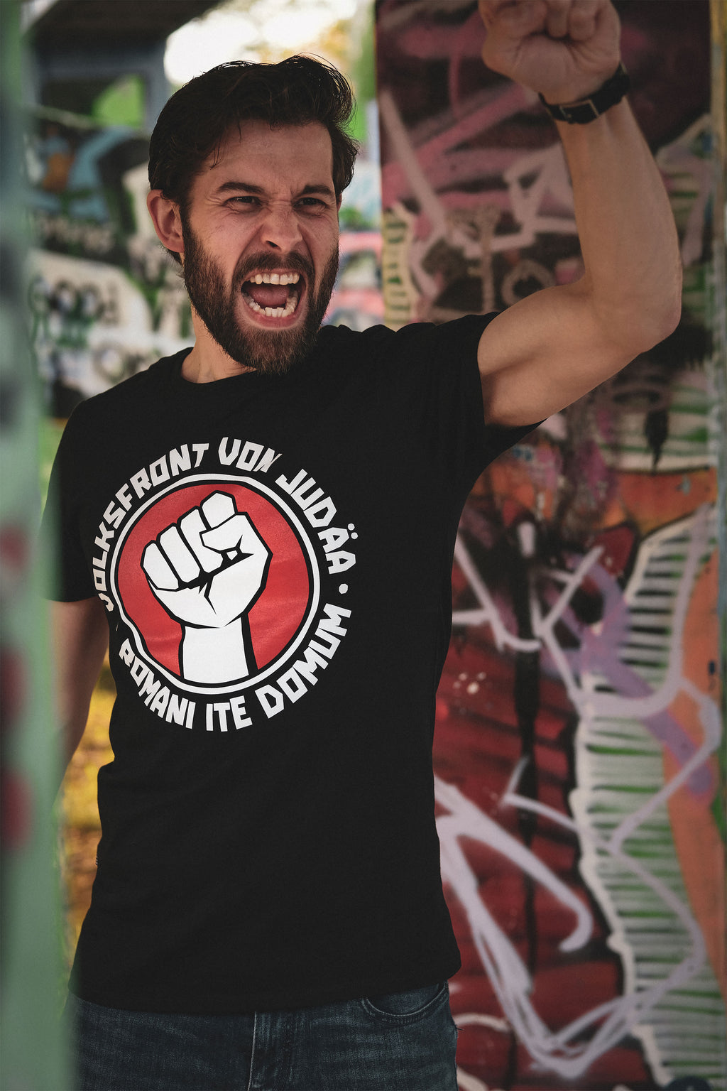 Immagine del prodotto T-shirt del Fronte Popolare di Giuda per fan di Monty Python nera