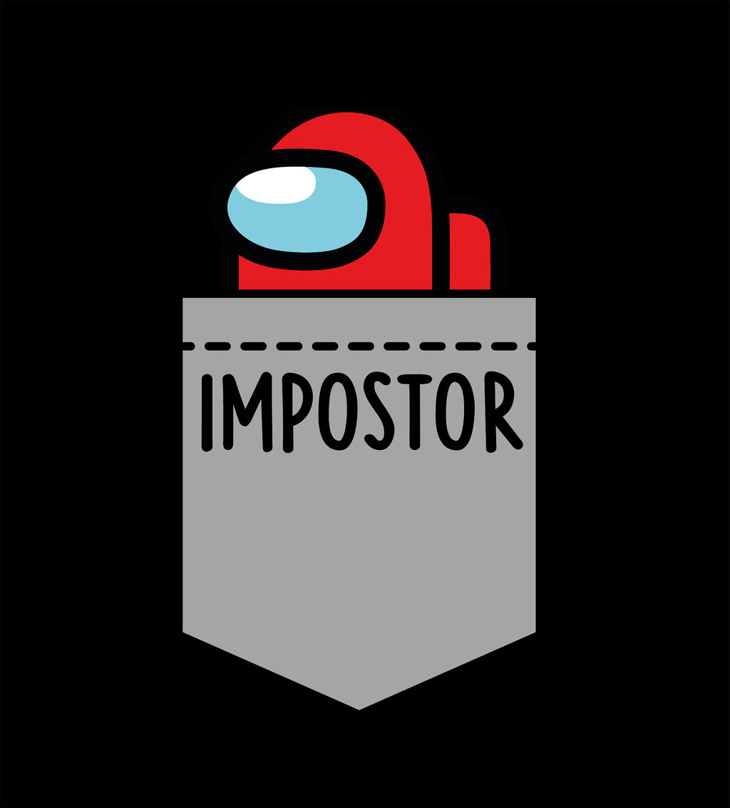 Immagine del prodotto T-shirt da tasca Impostor per fan di Among Us, nera
