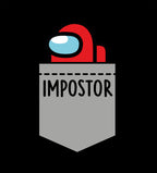 Immagine del prodotto T-shirt da tasca Impostor per fan di Among Us, nera