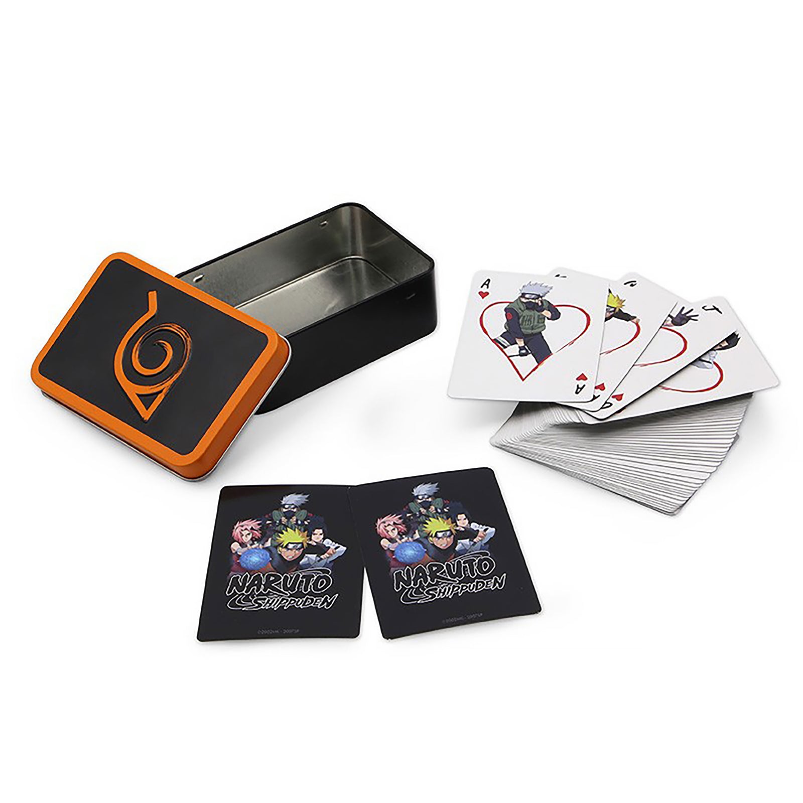 Produktbild Naruto Shippuden - Konoha Symbol Spielkarten in Metallbox