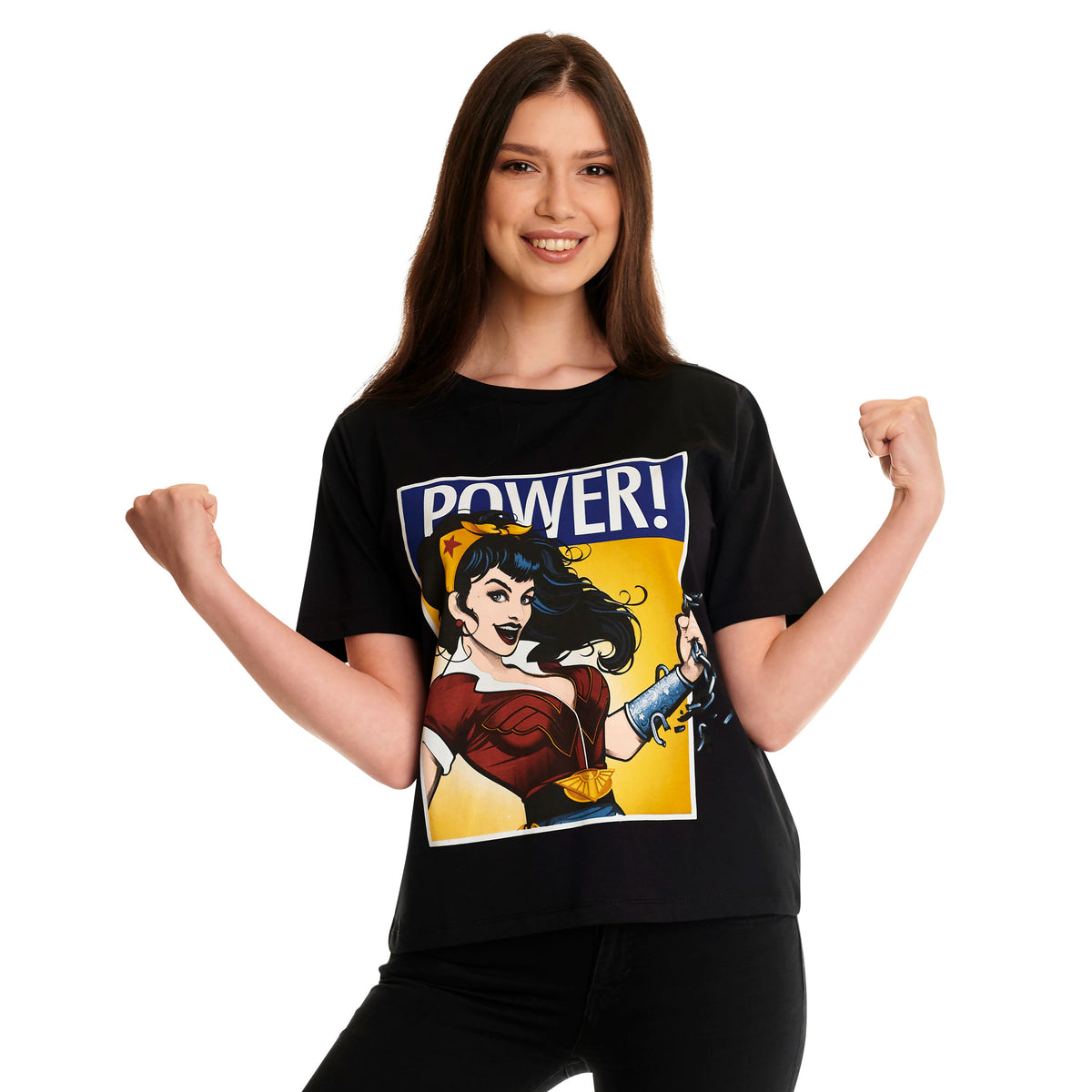 Produktbild Wonder Woman - We Can Do It! T-Shirt Damen schwarz