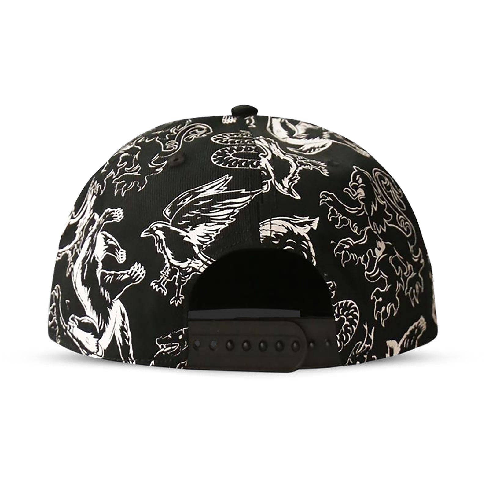 Immagine del prodotto Harry Potter - Cappellino Snapback nero e bianco con gli animali dello stemma di Hogwarts