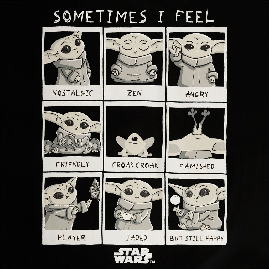 Immagine del prodotto T-shirt da donna Grogu Emotions nera - Star Wars The Mandalorian