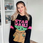 Image produit Pull Oversize Grogu Noir - Star Wars The Mandalorian