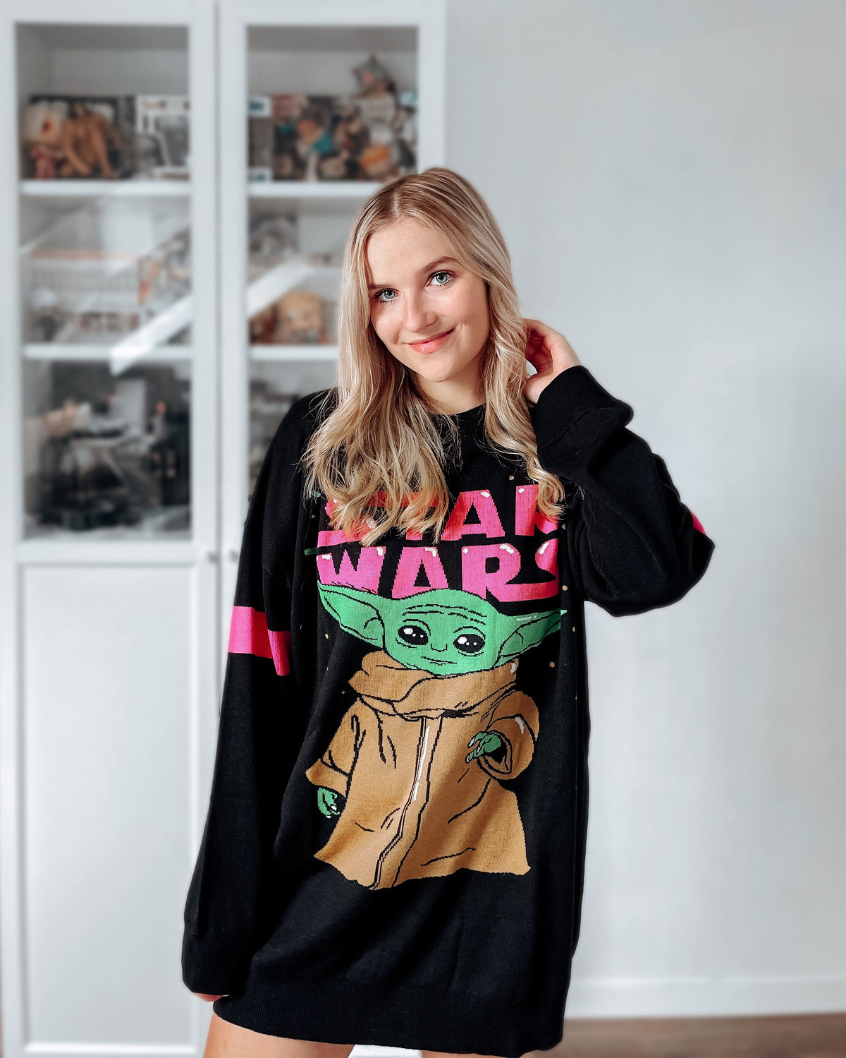 Image produit Pull Oversize Grogu Noir - Star Wars The Mandalorian