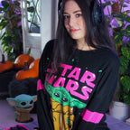 Image produit Pull Oversize Grogu Noir - Star Wars The Mandalorian