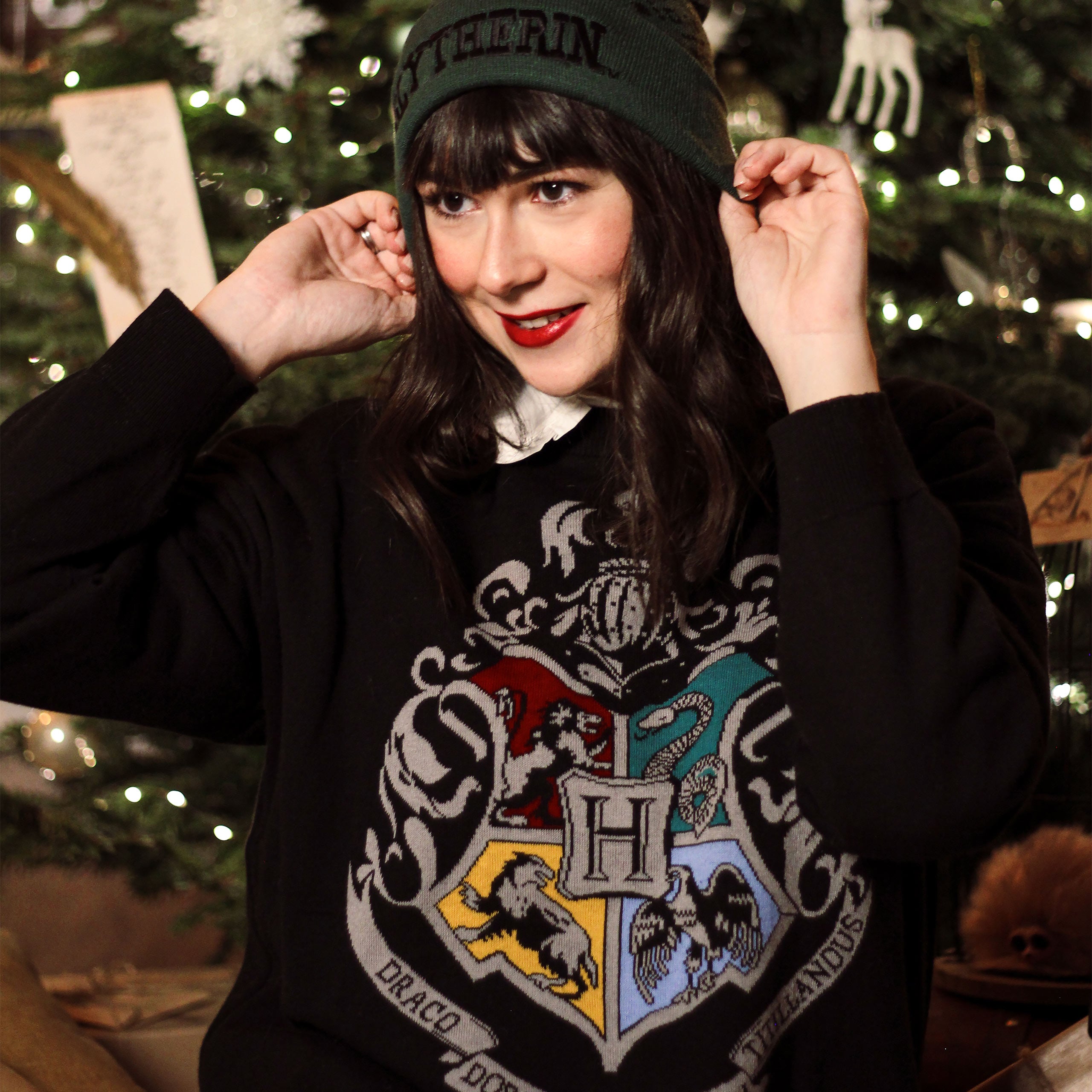 Immagine del prodotto Harry Potter - Maglione oversize con stemma di Hogwarts nero