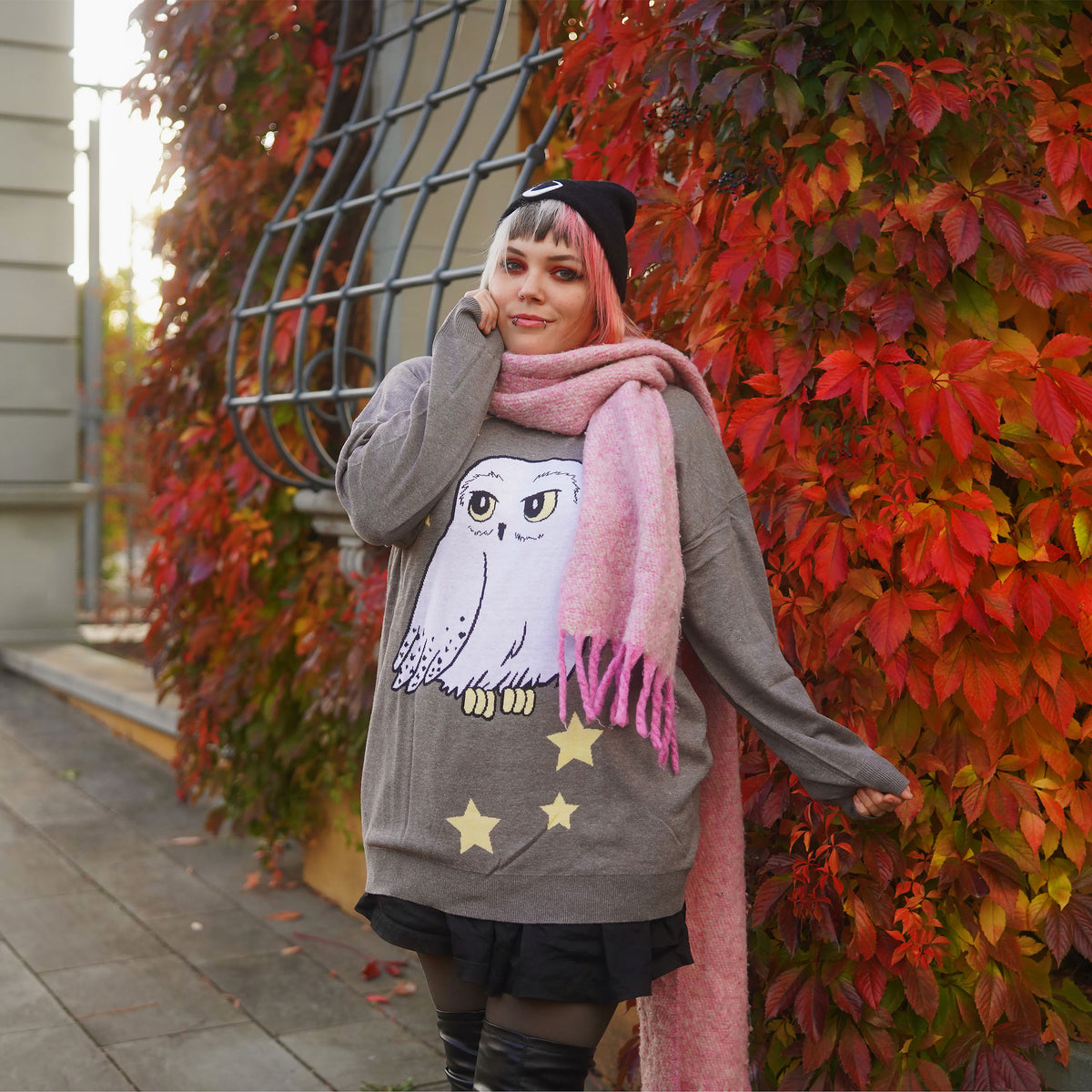 Image produit Harry Potter - Sweat Oversize Hedwig gris