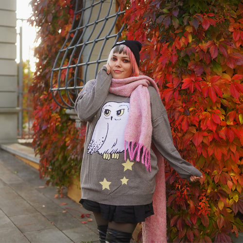 Image produit Harry Potter - Sweat Oversize Hedwig gris