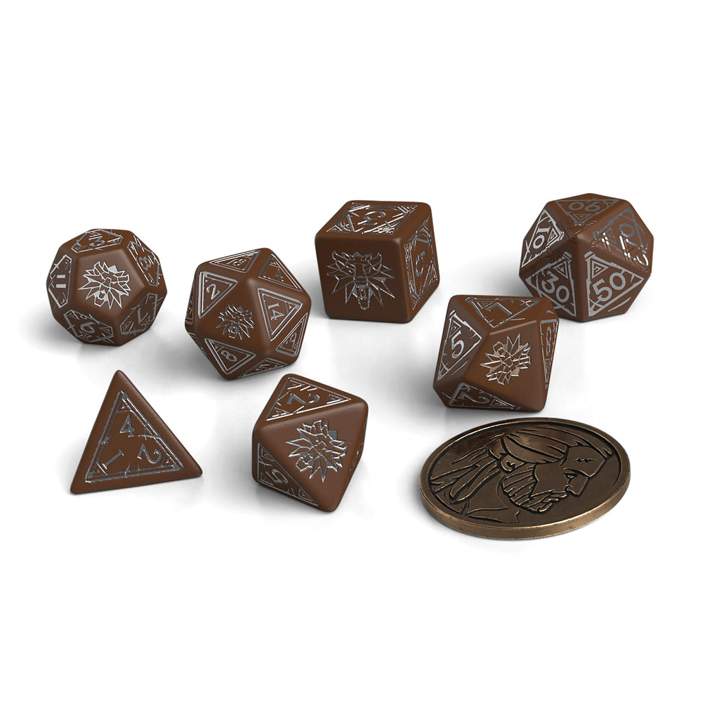 Image produit Witcher - Ensemble de dés RPG Geralt Roach's Companion 7pc avec pièce de collection