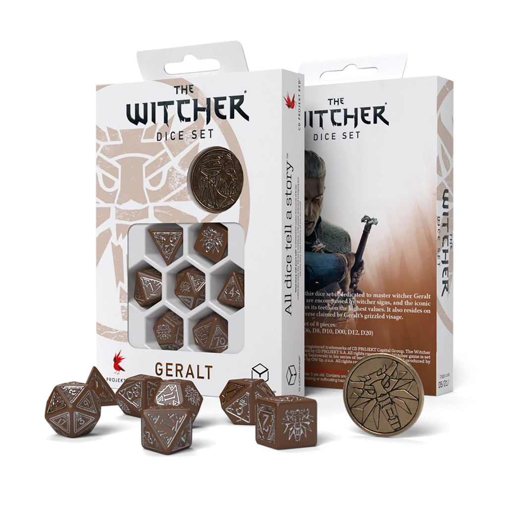 Image produit Witcher - Ensemble de dés RPG Geralt Roach's Companion 7pc avec pièce de collection