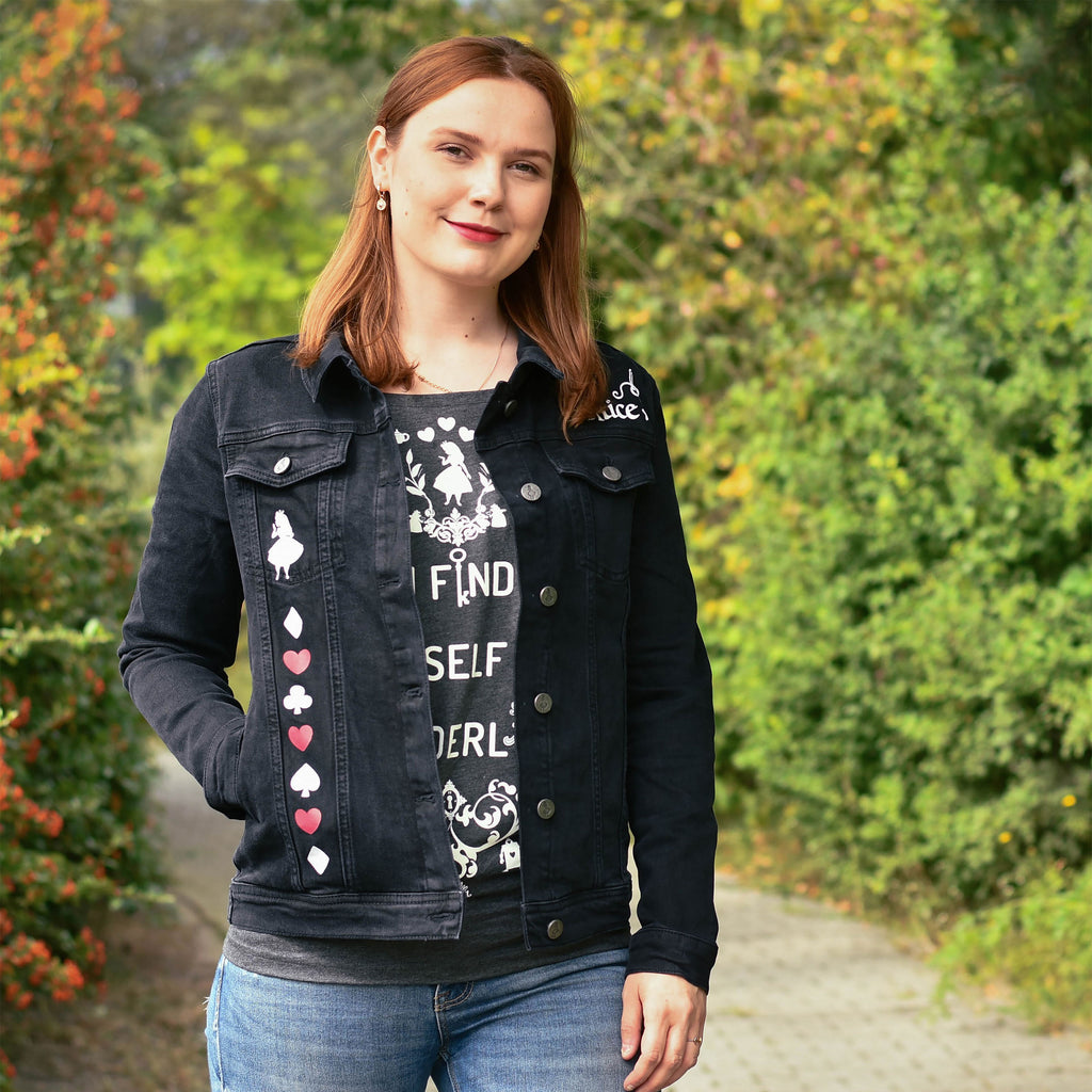 Produktbild Alice im Wunderland - Jeansjacke Damen schwarz