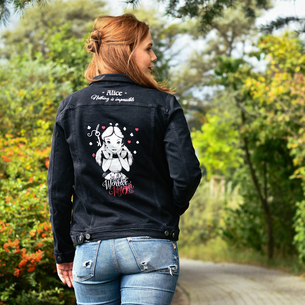 Produktbild Alice im Wunderland - Jeansjacke Damen schwarz