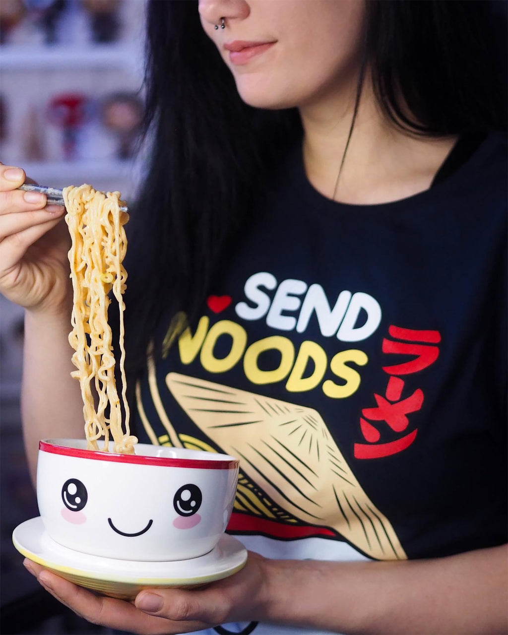 Immagine del prodotto Maglietta Send Noods Ramen per fan di anime blu