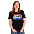 Immagine del prodotto T-shirt nera 'For President' per fan di Loki