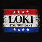 Immagine del prodotto T-shirt nera 'For President' per fan di Loki
