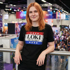 Immagine del prodotto T-shirt nera 'For President' per fan di Loki