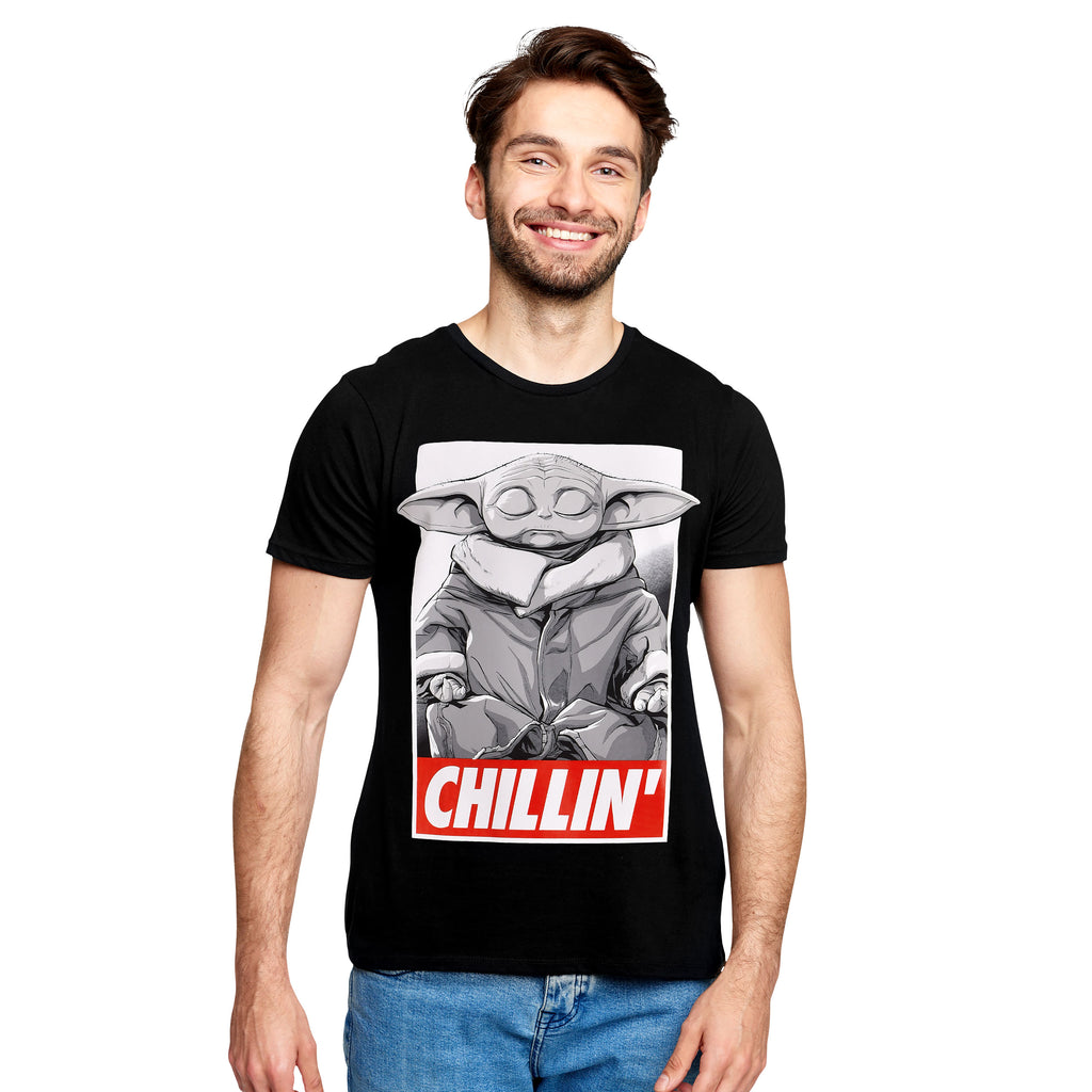 Image produit T-shirt Grogu Chilling noir - Star Wars Mandalorian