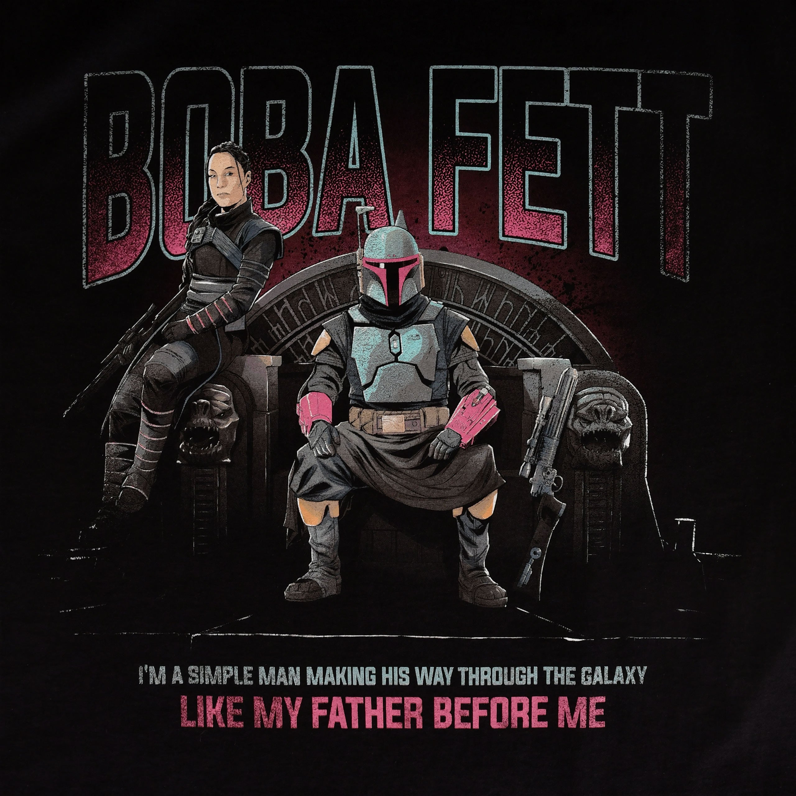 Image produit T-shirt Boba Fett Throne noir - Star Wars Mandalorian