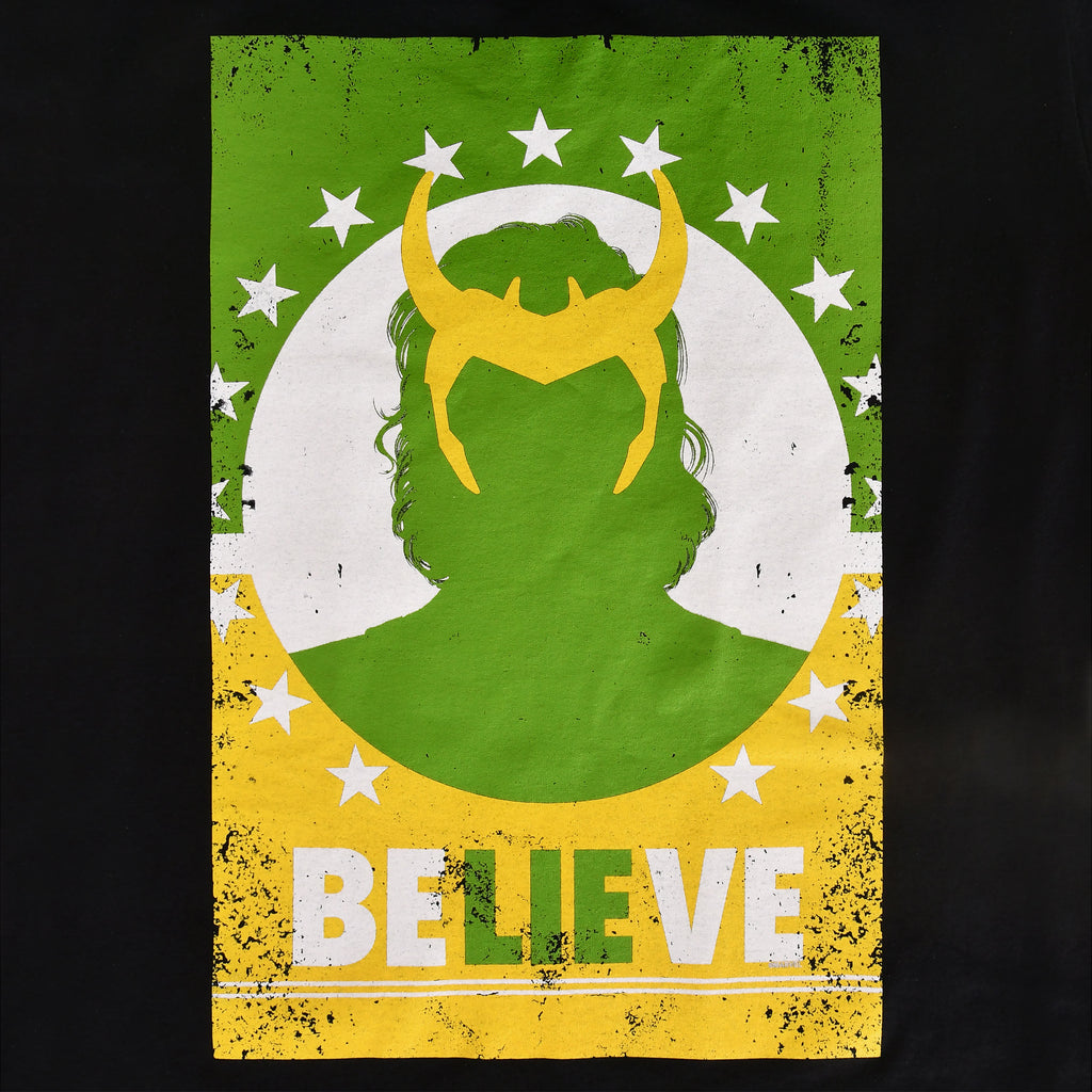 Image produit Loki - Believe Lie Poster T-Shirt noir