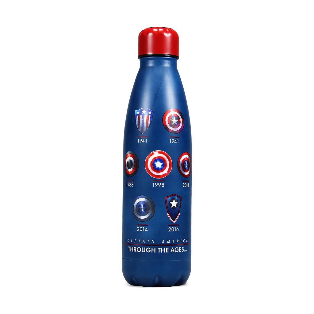 Immagine del prodotto Bottiglia d'acqua con logo dello scudo di Captain America