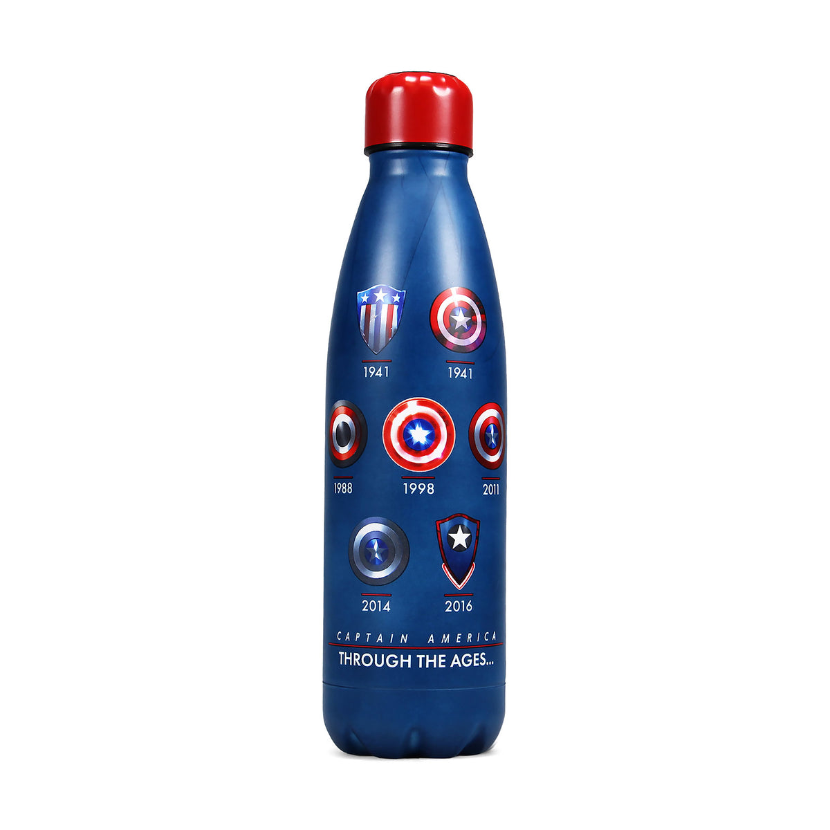 Immagine del prodotto Bottiglia d'acqua con logo dello scudo di Captain America