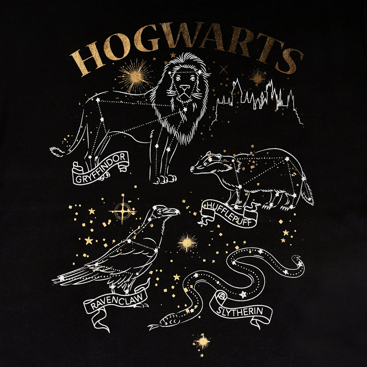 Produktbild Harry Potter - Hogwarts Häuser Wappentier T-Shirt schwarz