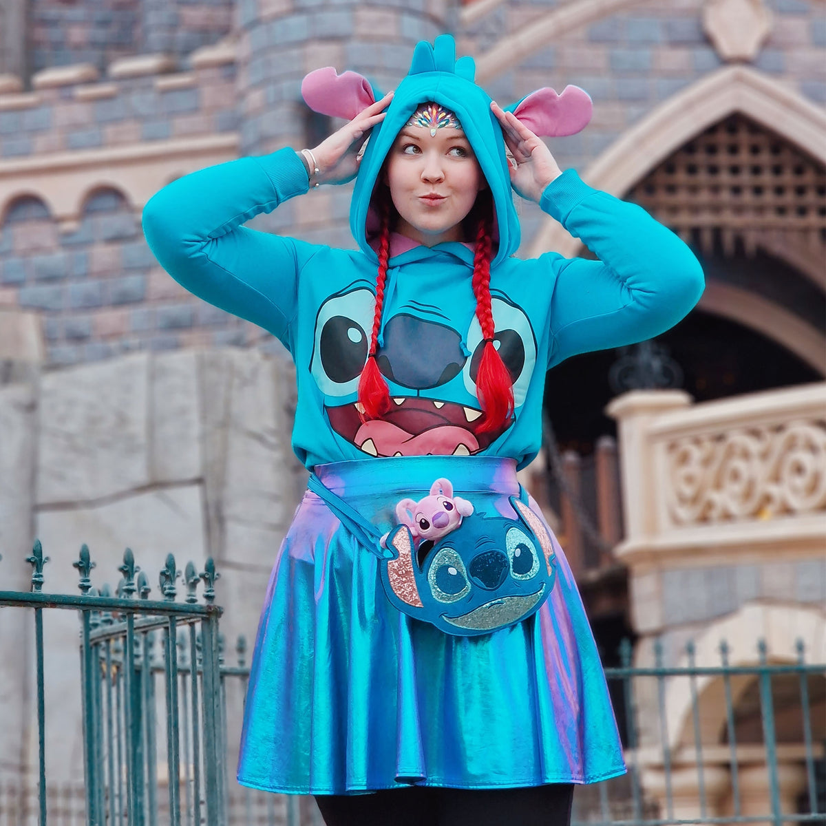 Immagine del prodotto Lilo & Stitch - Felpa con cappuccio da donna Stitch con orecchie blu