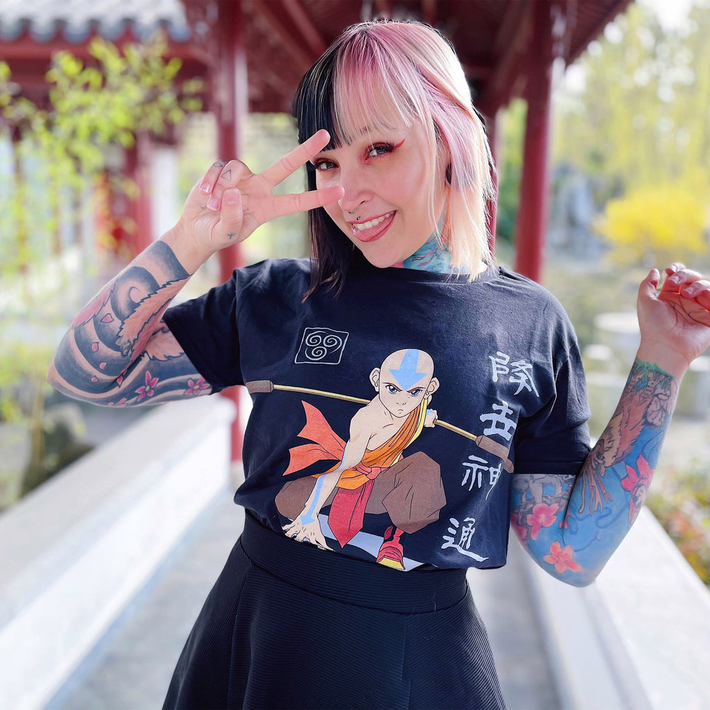 Produktbild Avatar Der Herr der Elemente - Aang Ready For Battle T-Shirt schwarz