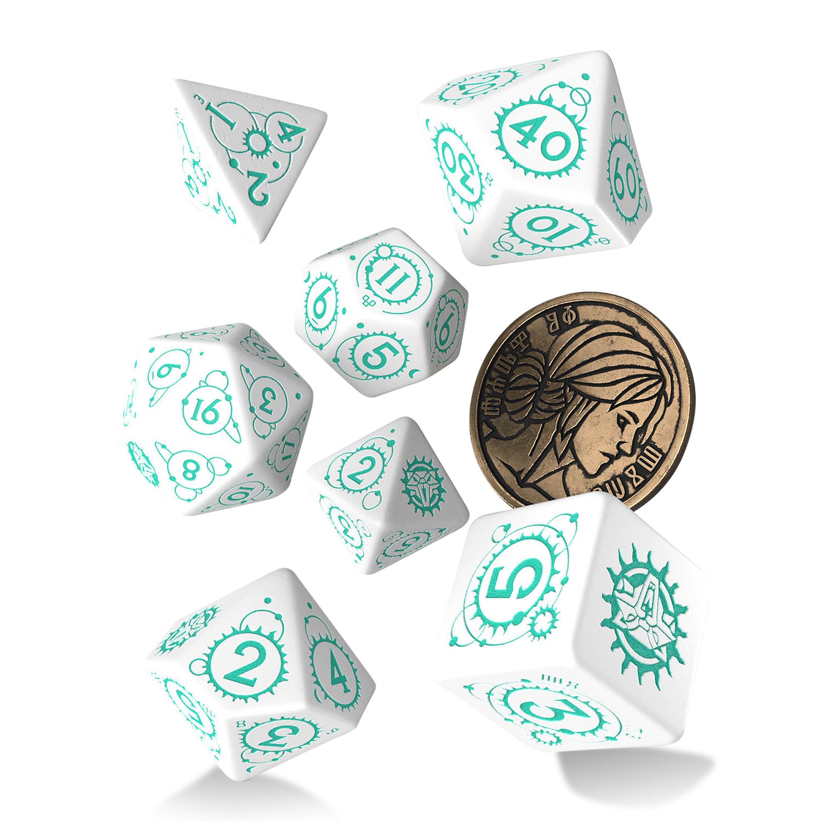 Product image Witcher - Ciri RPG Dice Set 7pcs with Collector's Coin