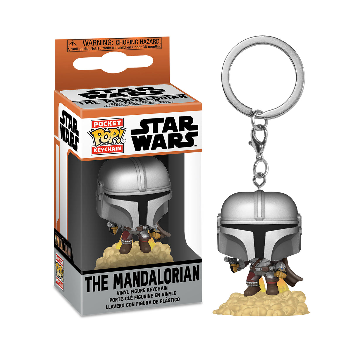 Produktbild Mando mit Blaster Funko Pop Schlüsselanhänger - Star Wars The Mandalorian