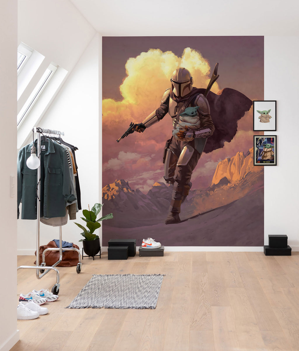 Immagine del prodotto Mando con Grogu Carta da parati fotografica - Star Wars The Mandalorian