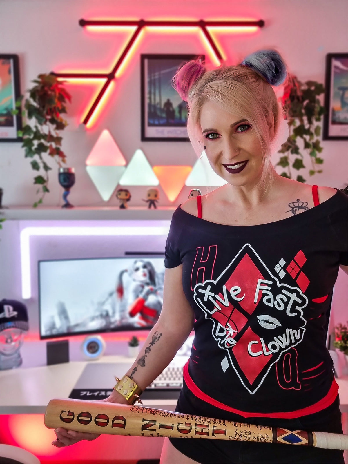 Produktbild Harley Quinn - Live Fast Die Clown 2in1 T-Shirt Damen