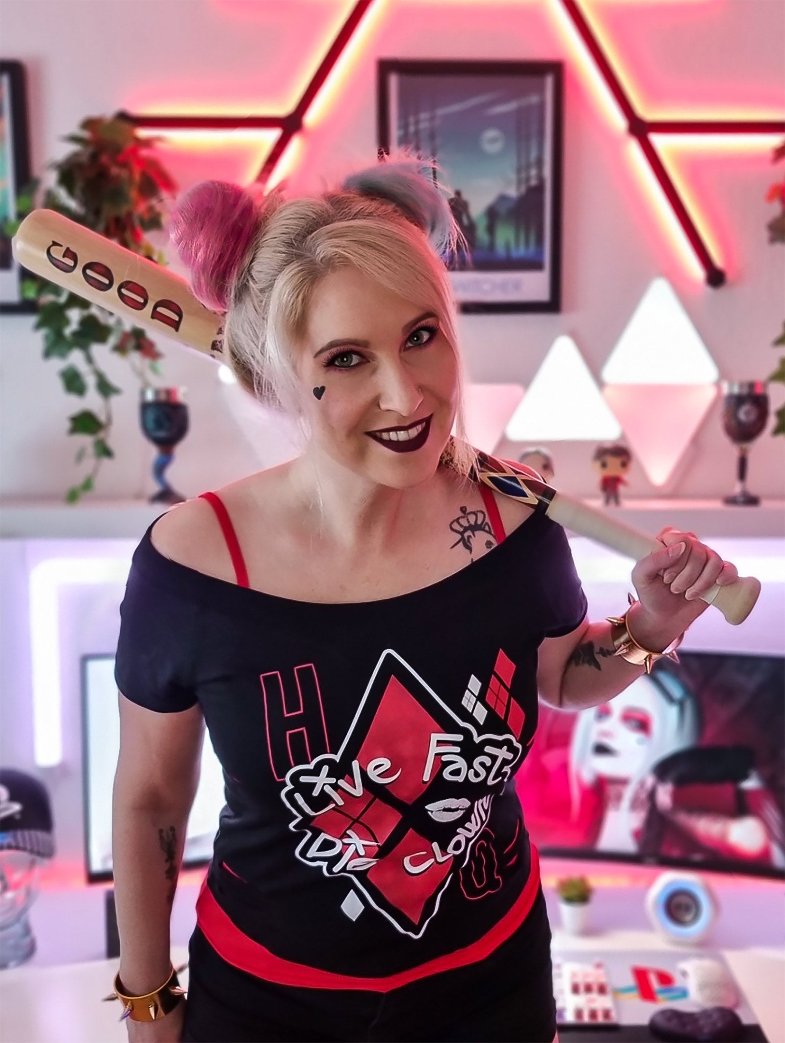 Produktbild Harley Quinn - Live Fast Die Clown 2in1 T-Shirt Damen