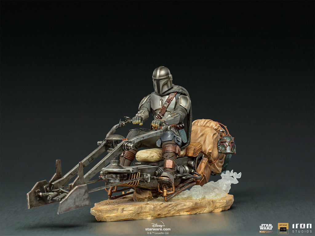 Product image Mando with Speeder BDS Art Scale Deluxe Statue - Star Wars The Mandalorian